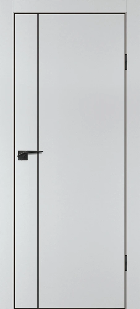 Фото Межкомнатная дверь P-21  черный молдинг PET,  кромка ABS черная c 4-х ст. Сапфир матовый