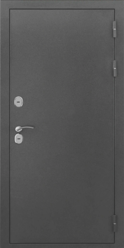 Входная дверь ДвериПРО L-Термо серебро СБ-1 (лак. белое, 16мм, беленый дуб) DPRO198308 внешняя сторона